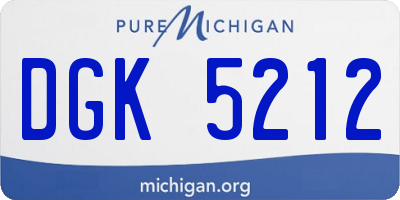MI license plate DGK5212