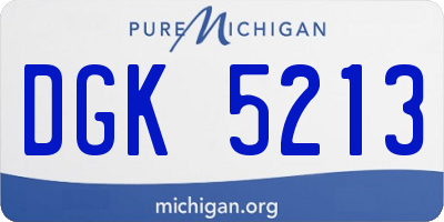 MI license plate DGK5213