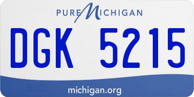 MI license plate DGK5215
