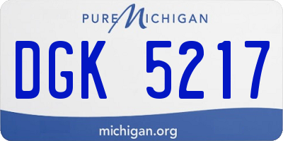 MI license plate DGK5217