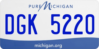 MI license plate DGK5220