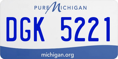 MI license plate DGK5221