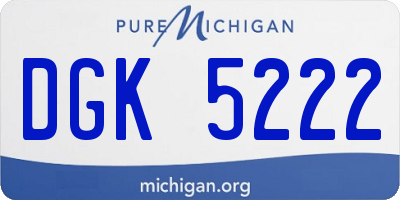 MI license plate DGK5222