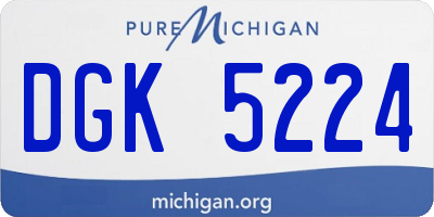 MI license plate DGK5224