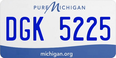 MI license plate DGK5225