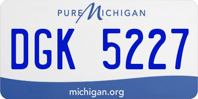 MI license plate DGK5227
