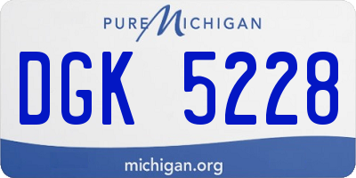 MI license plate DGK5228