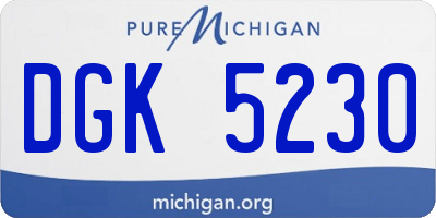 MI license plate DGK5230
