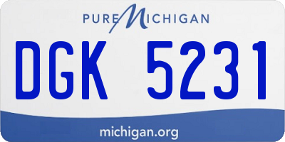 MI license plate DGK5231
