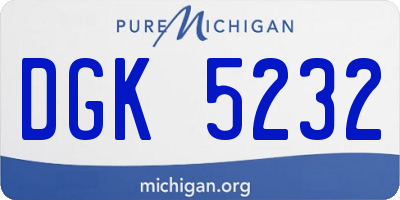 MI license plate DGK5232