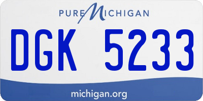 MI license plate DGK5233