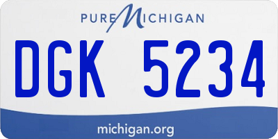 MI license plate DGK5234