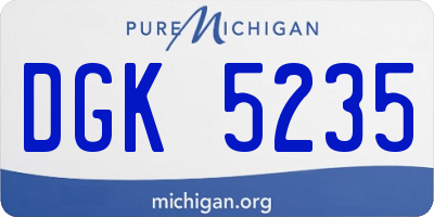 MI license plate DGK5235