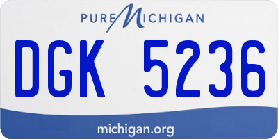 MI license plate DGK5236