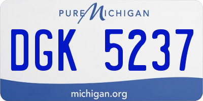 MI license plate DGK5237