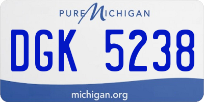 MI license plate DGK5238