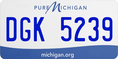 MI license plate DGK5239