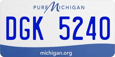 MI license plate DGK5240