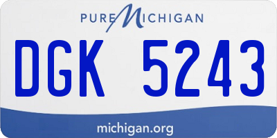 MI license plate DGK5243