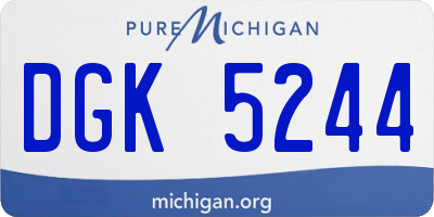 MI license plate DGK5244