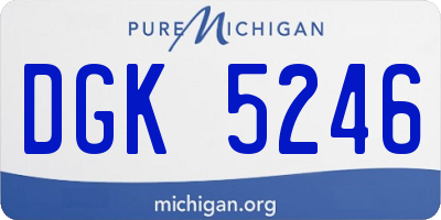 MI license plate DGK5246