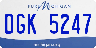 MI license plate DGK5247