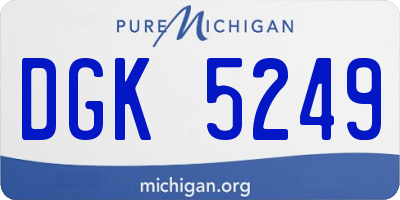 MI license plate DGK5249