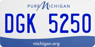 MI license plate DGK5250
