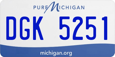 MI license plate DGK5251