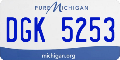 MI license plate DGK5253