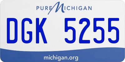 MI license plate DGK5255