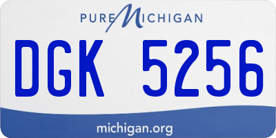 MI license plate DGK5256