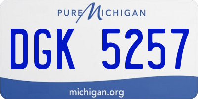 MI license plate DGK5257