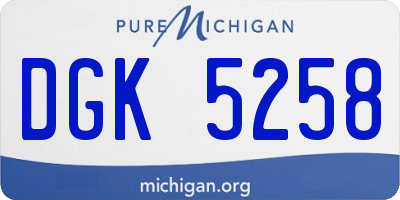 MI license plate DGK5258