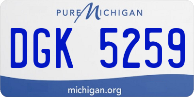 MI license plate DGK5259