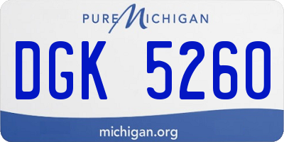 MI license plate DGK5260