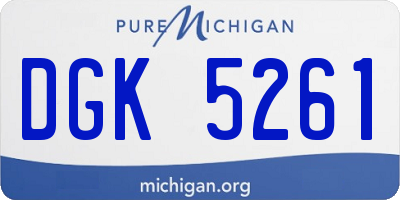 MI license plate DGK5261