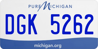 MI license plate DGK5262