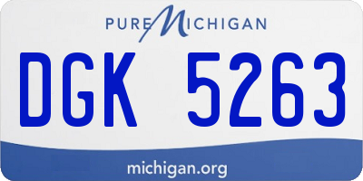 MI license plate DGK5263