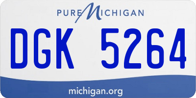 MI license plate DGK5264