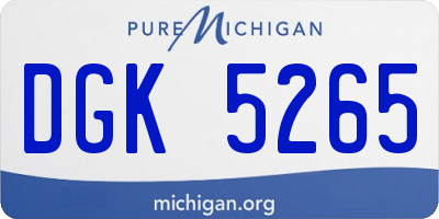 MI license plate DGK5265