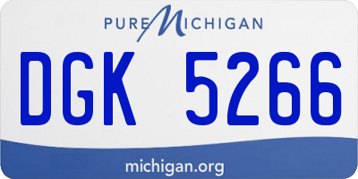 MI license plate DGK5266
