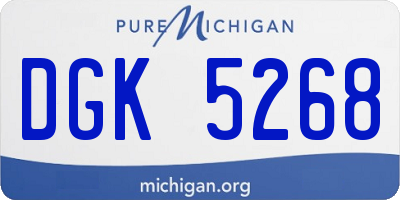 MI license plate DGK5268