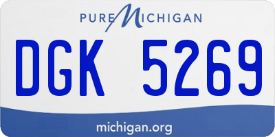 MI license plate DGK5269