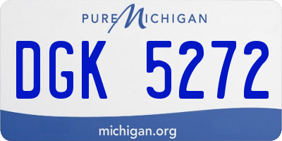MI license plate DGK5272