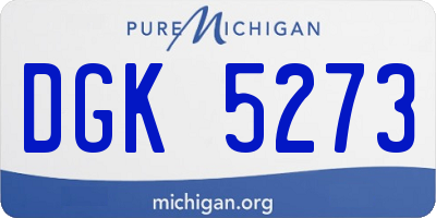 MI license plate DGK5273
