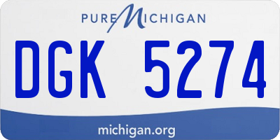 MI license plate DGK5274