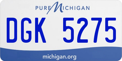 MI license plate DGK5275