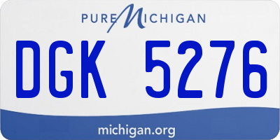 MI license plate DGK5276