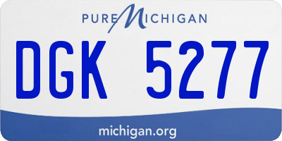 MI license plate DGK5277